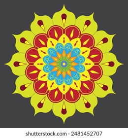 This is simple and vector colorful mandala and it is editable.