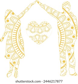 This is simple and vector Couple Mandala Background and it is editable.