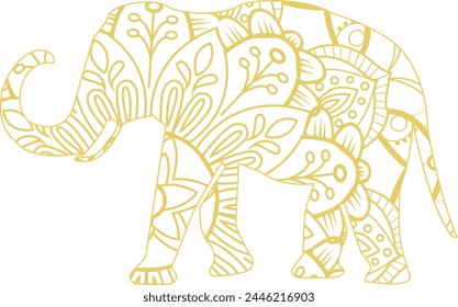 Este es simple y Vector Elephant Mandala Fondo y es editable.