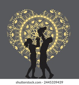 This is simple and vector family mandala background and it is editable.