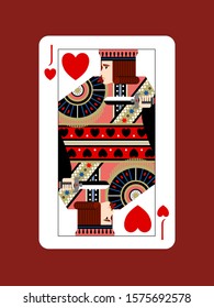 This is a simple vector graphic design of jack of heart of playing cards.