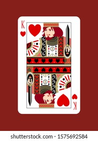 This is a simple vector graphic design of king of heart of playing cards.