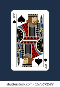 This is a simple vector graphic design of king of spade of playing cards.