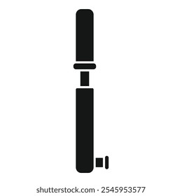 Este simples ícone vetorial de uma bomba de bicicleta representa o ato de encher pneus para atividades de ciclismo