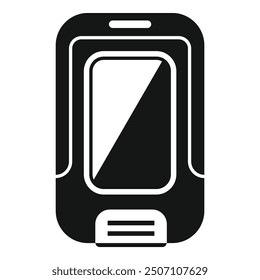 This simple vector icon represents a waterproof phone case, ideal for illustrating mobile phone protection