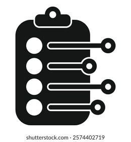 This simple vector icon represents the concept of a project management plan