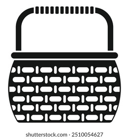 This simple vector icon of a wicker basket is perfect for projects related to picnics, food, storage, and more