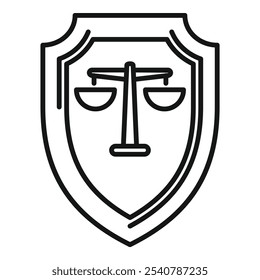 Este simples ícone de ilustração vetorial representa o conceito de lei e justiça