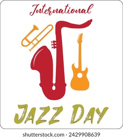 This is simple and vector jazz day background and it is editable.