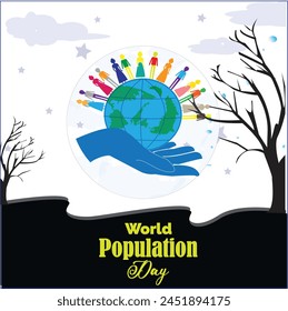 This is simple and vector World Population day Background.