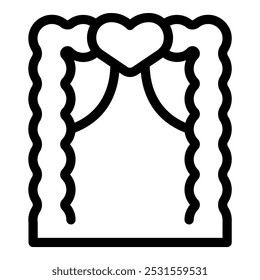 This simple wedding arch icon represents the concept of marriage celebration