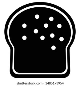 This is a simple wheat bread silhouette icon for web design