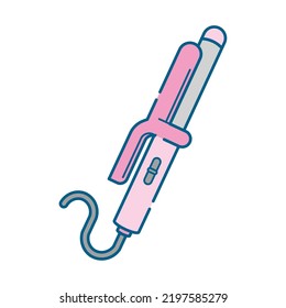 Esta es una simple ilustración de línea blanca de una plancha de pelo.