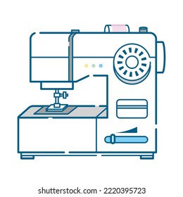 Esta es una simple ilustración de línea blanca de una máquina de coser eléctrica.