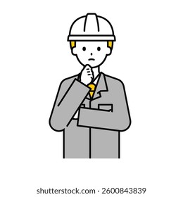 This is a simple "worker" upper body pose illustration.