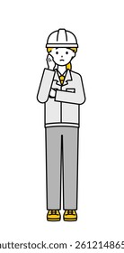 This is a simple "worker" whole body pose illustration.