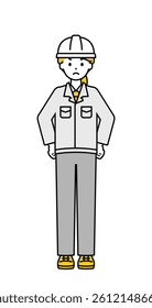 This is a simple "worker" whole body pose illustration.