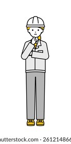 This is a simple "worker" whole body pose illustration.