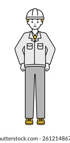 This is a simple "worker" whole body pose illustration.