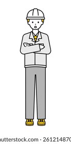 This is a simple "worker" whole body pose illustration.