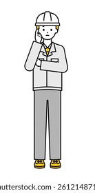 This is a simple "worker" whole body pose illustration.
