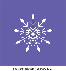 This simple yet elegant 2D vector illustration  design of a snowflake features intricate patterns and symmetrical design. . Eps 10. 