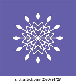 This simple yet elegant 2D vector illustration  design of a snowflake features intricate patterns and symmetrical design. . Eps 10. 