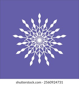 This simple yet elegant 2D vector illustration  design of a snowflake features intricate patterns and symmetrical design. . Eps 10. 