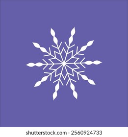 This simple yet elegant 2D vector illustration  design of a snowflake features intricate patterns and symmetrical design. . Eps 10. 