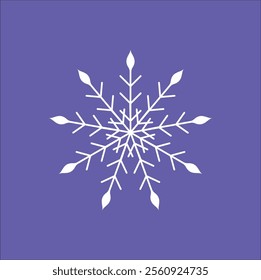 This simple yet elegant 2D vector illustration  design of a snowflake features intricate patterns and symmetrical design. . Eps 10. 