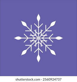 This simple yet elegant 2D vector illustration  design of a snowflake features intricate patterns and symmetrical design. . Eps 10. 