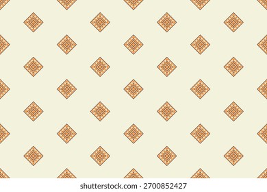 Esta simples, mas elegante imagem de arte de forma geométrica sem costura em um fundo de creme é um padrão que pode ser aplicado a vários desenhos de tecido, design de interiores e todos os tipos de design gráfico.