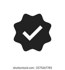 This is a simplistic yet highly effective checkmark silhouette icon that symbolizes approval and validation. It is perfectly suited for a wide range of design applications and use cases