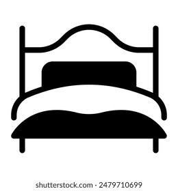 This Single bed icon is suitable for hotel, accommodation, vacation, etc.