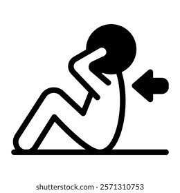 This Sit up icon is suitable for Fitness, Healthy Lifestyle, Sports, etc.
