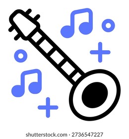 This Sitar icon is suitable for the Holi Festival in India.