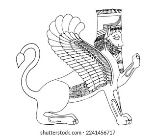 This a sitting lion , old Persian symbol 