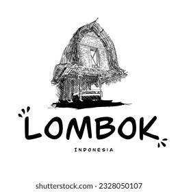 This is sketch of Sasak House from Lombok, Indonesia