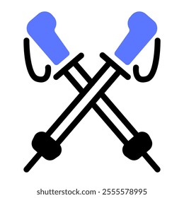 This Ski sticks icon is suitable for winter sport, sport, winter holiday, etc.