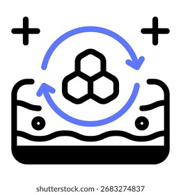 Este icono de regeneración de la piel es adecuado para su uso en el cuidado de la piel, dermatología y campos relacionados.