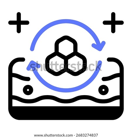 This Skin Regeneration icon is suitable for use in Skincare, Dermatology, and related fields.