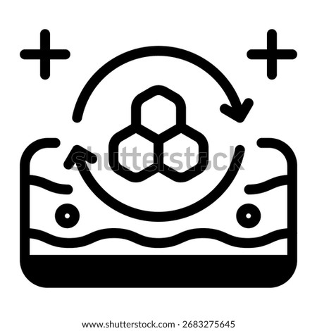 This Skin Regeneration icon is suitable for use in Skincare, Dermatology, and related fields.