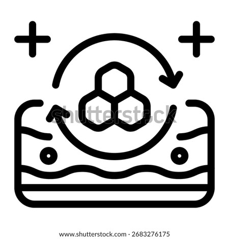 This Skin Regeneration icon is suitable for use in Skincare, Dermatology, and related fields.