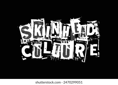 This is a Skinhead culture vector art design black and white color