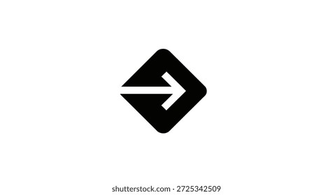 Este ícone de seta preta elegante é definido dentro de uma forma rombo arredondado, criando um design moderno e minimalista. Perfeito para navegação, sinalização direcional ou elementos gráficos, ele transmite movimento,