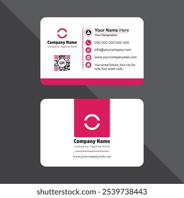 Esta es una Plantilla de tarjeta de visita elegante, de doble cara diseñada para los profesionales modernos. Con un diseño creativo, una tipografía atrevida y líneas limpias, ofrece un amplio espacio para los detalles de contacto esenciales en