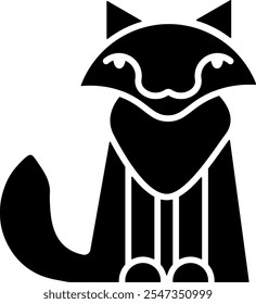 This sleek fox silhouette icon showcases a modern and minimalistic design, ideal for a variety of creative applications such as logos, branding, web graphics, and print projects. The stylized fox capt
