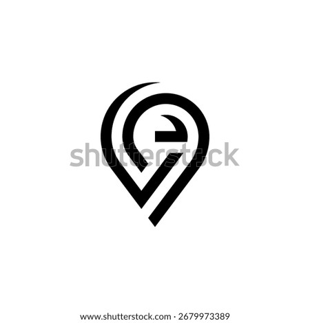 This sleek, futuristic logo combines a dynamic 'E' with a location pin, symbolizing innovation and connectivity. A great fit for logistics or delivery services.