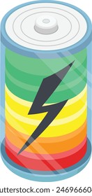 This sleek isometric battery vector is a perfect addition to any tech or energy-related design project.