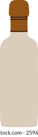This sleek kitchenware bottle features a smooth beige body and a simple brown wooden cap. Ideal for storing liquids in a modern kitchen decor setting.